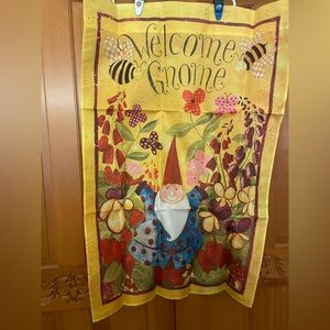 Welcome Gnome Garden Flag - 43” x 23”